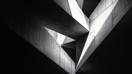 Poster - Abstract Architecture Concrete Geometric Shapes Shadows Light