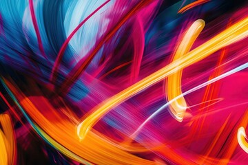 Fototapete - Dynamic shapes and stripes flowing over energetic abstract background
