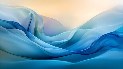 Poster - Abstract Blue and White Waves Background