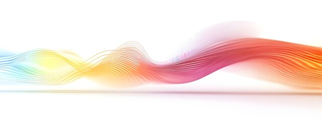 Poster - Elegant 3D Rendering of Light Wave with Frequency Spectrum on White Background