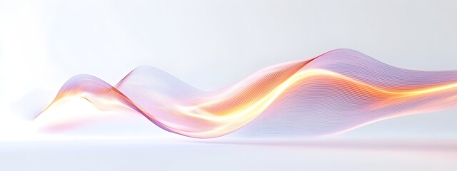 Poster - Ethereal Light Wave Traveling in Vacuum   Abstract 3D Rendered Pattern