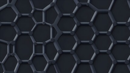 Poster - Graphene Hexagonal Carbon Lattice Flat Design Futuristic Science and Technology Abstract Background