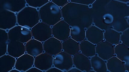 Poster - Graphene Molecular Structure Sleek Blue Digital