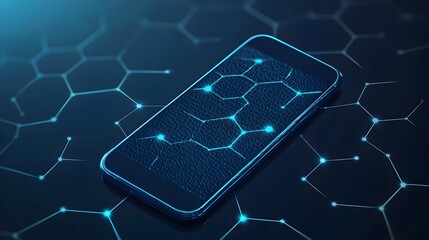 Poster - graphene powered flexible smartphone screen innovative flat design