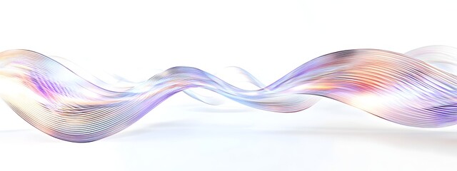 Poster - Iridescent Light Wave Diffraction Pattern in Minimalist 3D Rendering