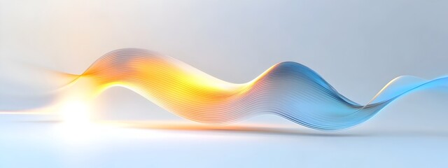 Poster - light wave absorption 3d rendered vibrant colorful waves absorbing on white background