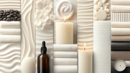 Sticker - A wall of candles and other items arranged in a pattern, AI