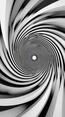 Poster - A mesmerizing black and white spiral pattern that draws the eye toward the center, creating a sense of depth and motion.