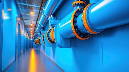 Industrial Pipes in a Blue Environment