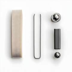Poster - Minimalist Arrangement of Office Supplies on Clean White Background