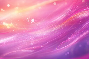 Poster - Glowing features and bright trails meandering through a pink and lavender color transition background