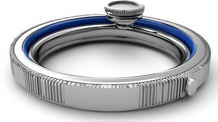 A sleek, modern ring design featuring a blue inner band, perfect for jewelry promotions and elegant fashion showcases.