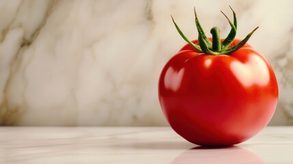 Wall Mural - A close up of a tomato sitting on top of some marble, AI