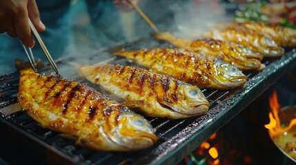 grilled chicken on the grill