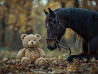 Wall Mural - horse in the forest