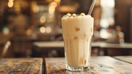 Sticker - Creamy Milkshake with Chocolate Topping in a Cafe