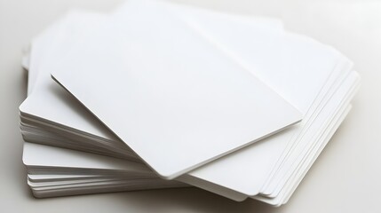 Poster - Neatly Stacked Pile of Blank Index Cards Reflecting Organizational Potential