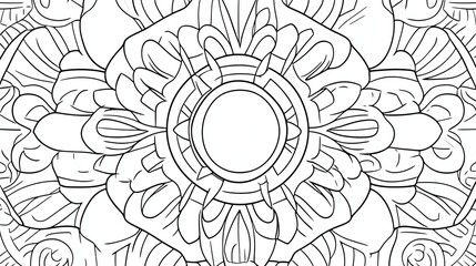 Poster - A beautiful black and white mandala design with intricate details.