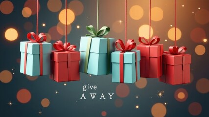 Holiday gift season: design for festive giveaway banners and posters