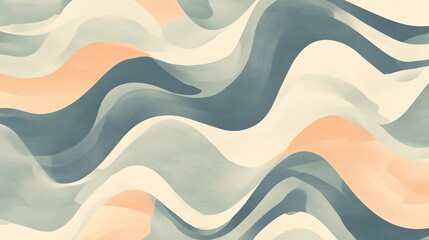 Poster - A soft and calming abstract background with flowing waves of muted colors.