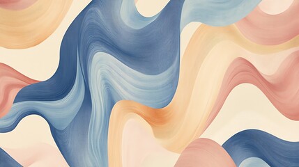 Poster - Abstract background with soft, flowing lines in shades of blue, pink, and beige.