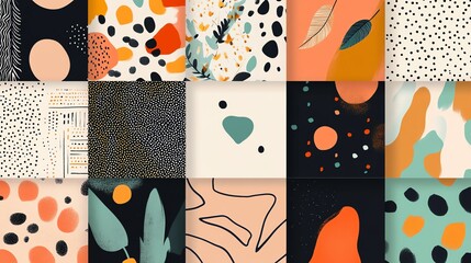 Poster - A vibrant and abstract collage of colorful shapes and patterns. The use of bold colors and geometric forms creates a dynamic and eye-catching design.