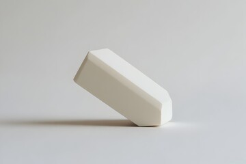 Poster - Pristine White Geometric Office Accessory on Minimalist Background