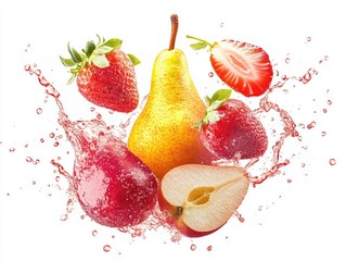 Poster - pear and strawberry