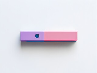 Poster - Solitary Colored Hole Punch on Plain White Background with Minimal Design