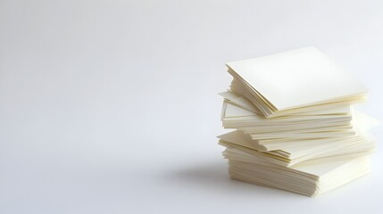 Poster - Stacked Blank Paper Notebooks with Clean White Backdrop for Organized Productivity