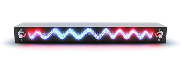 Fototapete - Vibrant 3D Rendered Light Wave in Optical Amplifier Device for Digital Technology and Science