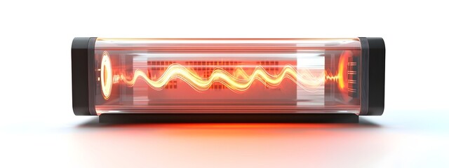 Poster - Vibrant 3D Rendered Light Wave in Optical Amplifier Visualization