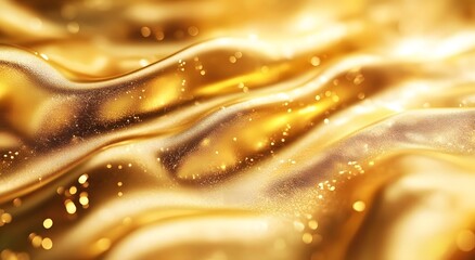 Poster - Abstract yellow background with golden shiny wall texture. Yellow wall background, golden background with abstract texture, The concept of Beautiful Luxury and Elegant golden metallic space for text