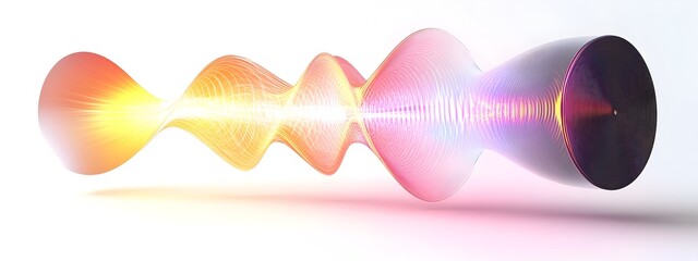 Poster - vibrant light wave in optical resonator captivating of undulating colorful light patterns