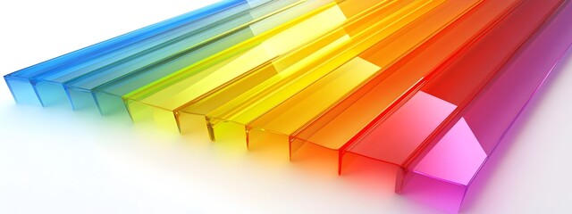 Poster - Vibrant Visible Light Spectrum   3D Rendered Prismatic Color Gradient Design
