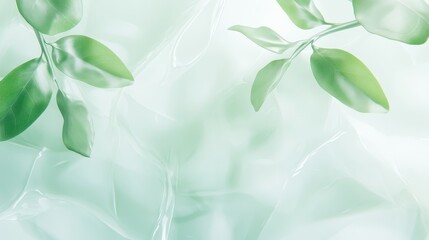 Poster - A leafy green background with a leafy green leaf on the right