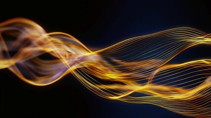 Wall Mural - smooth, black velvet waves subtle golden streaks shimmer in the light. The rich texture and depth of the waves feel of royalty, gold wealth and prestige, 4k background Animation Video