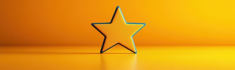 Star shaped object on a yellow surface