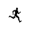 © Nafi - Running Athlete Silhouette Vector Icon. Dynamic Sports and Fitness Design.