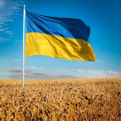 Wall Mural - Ukrainian flag of Ukraine, AI generated