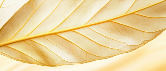 Wall Mural - A leaf with a yellow color is shown in the image