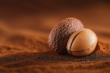 Close-up of a shea nut texture