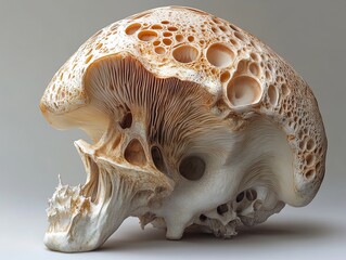 Wall Mural - Surreal Mushroom Skull Sculpture - Abstract Nature Art