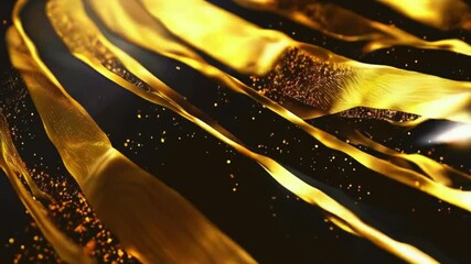 Wall Mural - The texture of royal black marble waves golden streaks shimmer in the light. The rich texture and depth of the waves feel of royalty, gold wealth and prestige, 4k background Animation Video