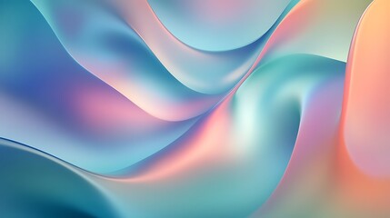 Canvas Print - Abstract Blue and Pink Gradient Background with Curved Shapes