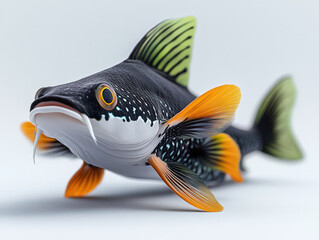 Wall Mural - Black and Orange Fish with White Spots