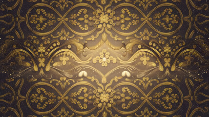 Golden ornate pattern background with elegant design for luxury and festive projects. 
