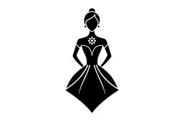 Very sophisticated, minimalist, and elegant feminine icon, symbol for a logo to store that sells jewel crating vector art illustration