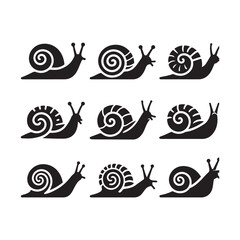 Snail icon silhouette on white background
