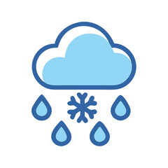 rain and snow mix with cloud weather icon.